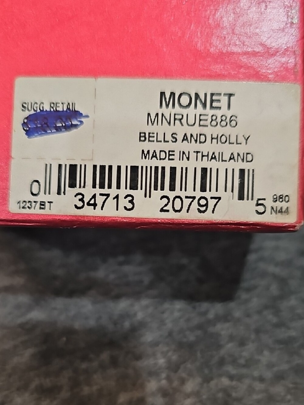 Monet Red and Gold Holiday Bell Collectible Box - Picture 3 of 3